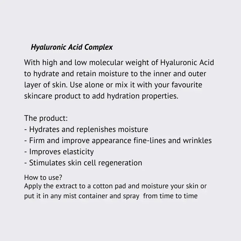 Hyaluronic Acid toner benefits - hydrates and firm skin it is anti-aging and can be mixed with any skincare