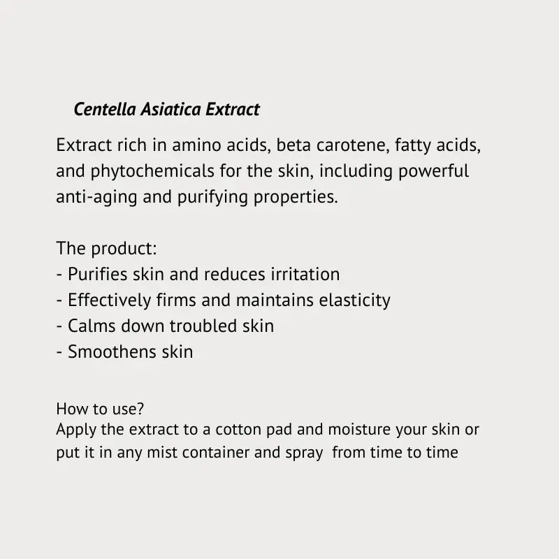 Centella Asiatica benefits for skin, clear skin, acne care, soothing skincare toner