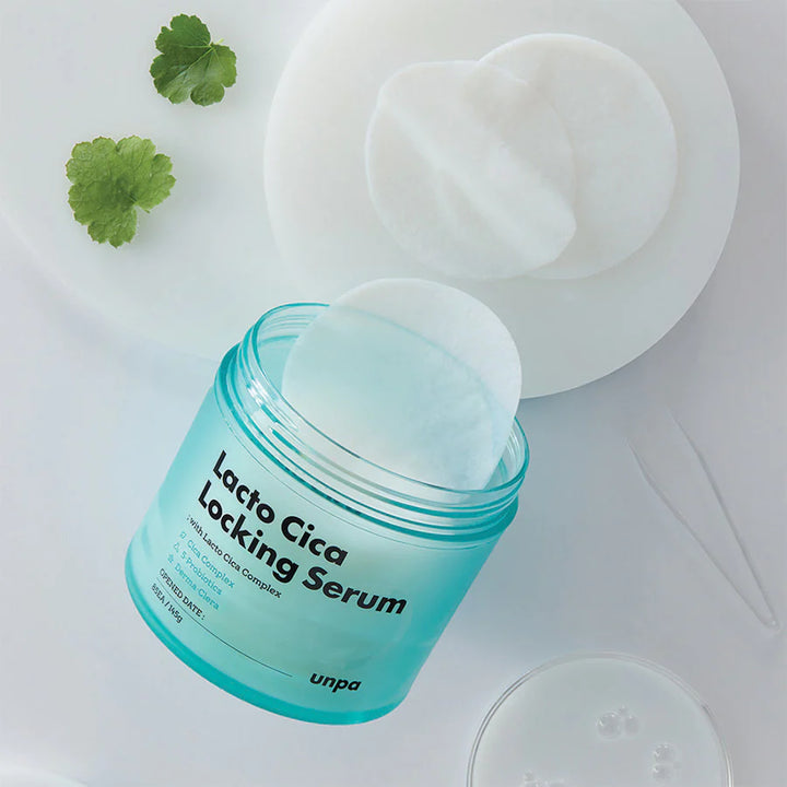 UNPA Lacto Cica Serum Pads for skin barrier and soothing acne care for sensitive and oily skin type